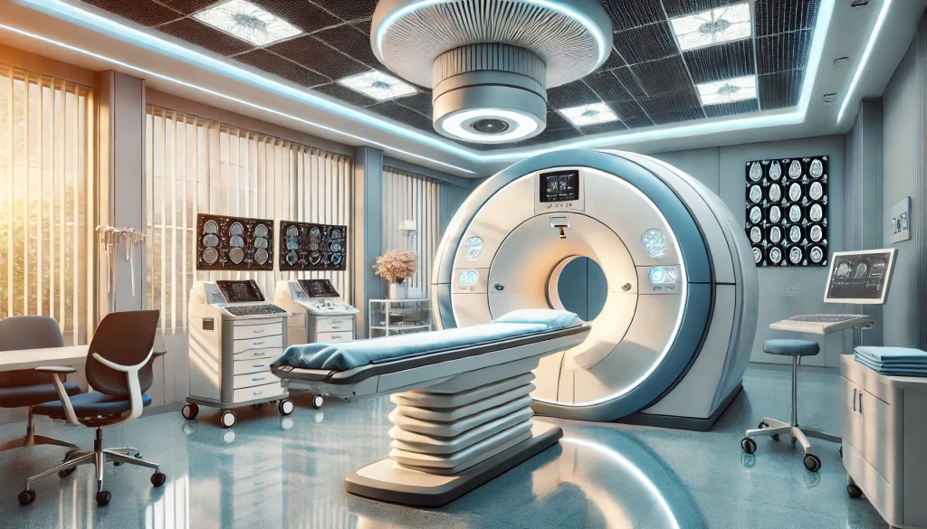 a room with a machine and medical equipment